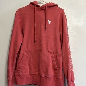 American Eagle- Small Hoodie- Pink/Salmon